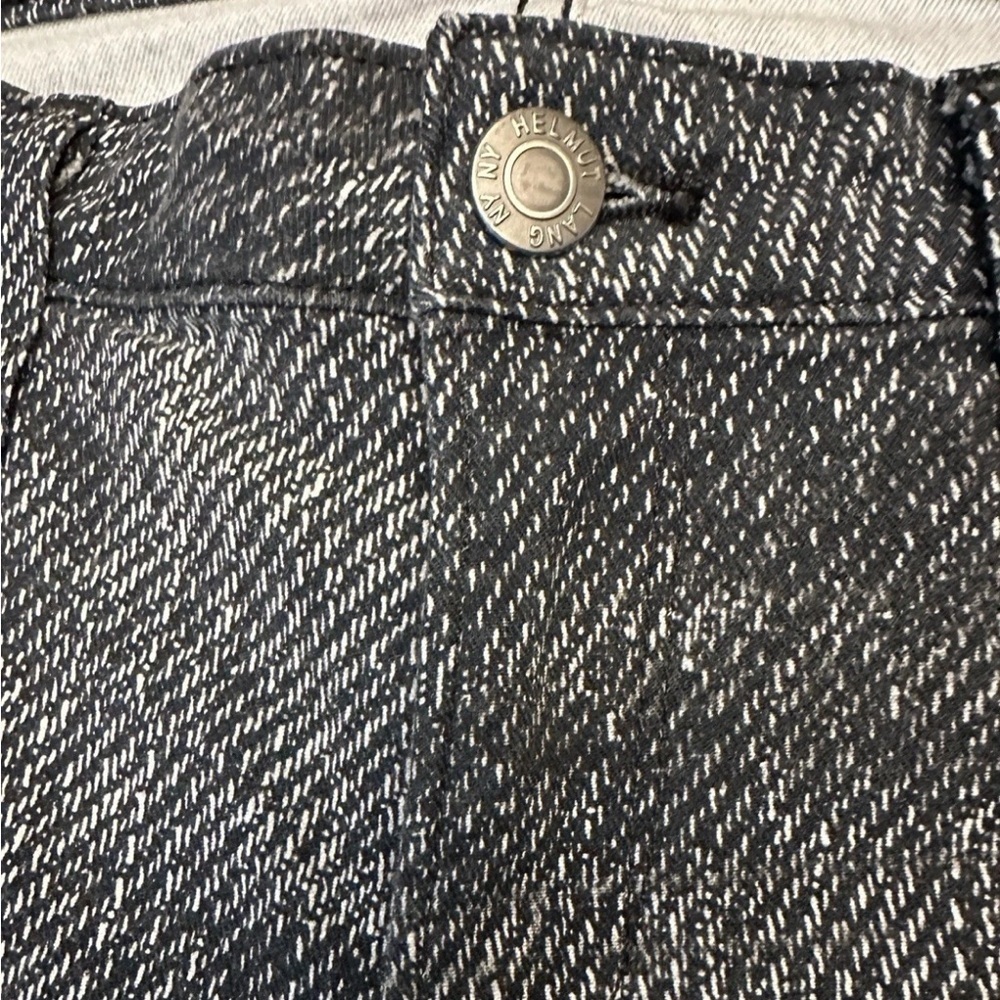 HELMUT LANG Sediment Printed Cropped Denim Jeans Women’s Size 30 Ankle Zip - Picture 9 of 13